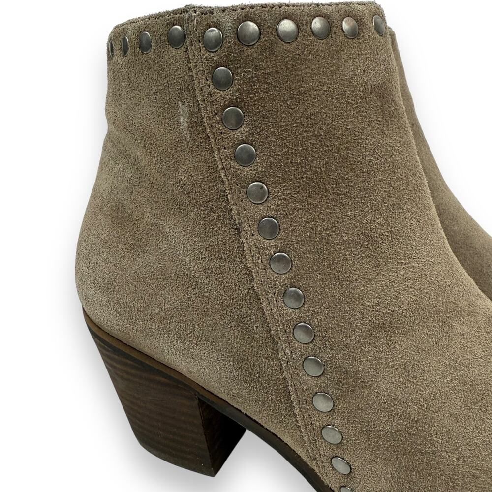 LUCKY BRAND tan suede studded cowgirl western boots - Picture 4 of 16